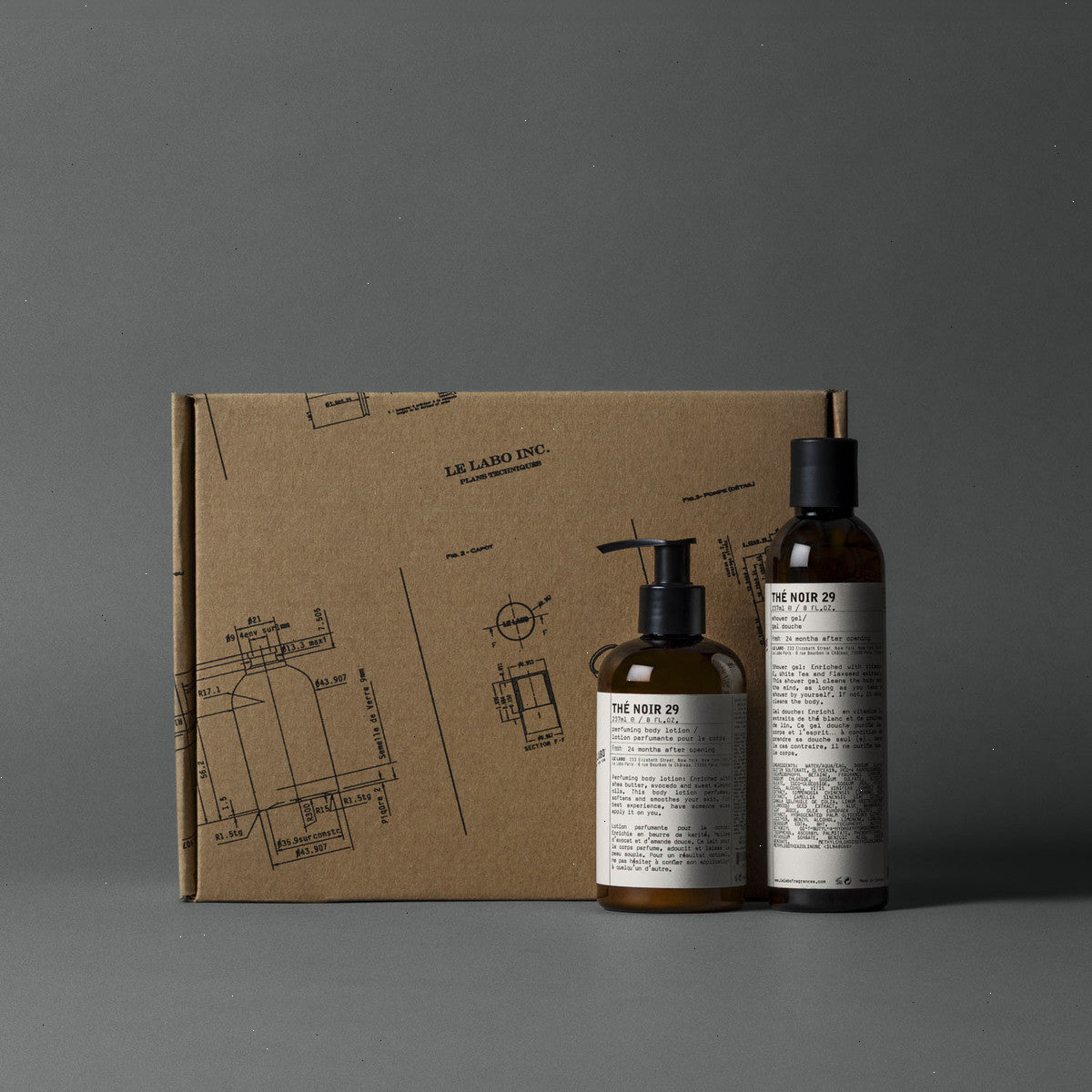 THÉ NOIR 29 BODY CARE GIFT SET | perfuming body lotion & shower gel